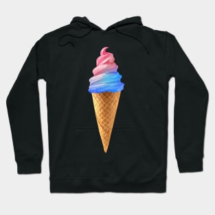 Pink Blue Cotton Candy Ice Cream Cone Hoodie